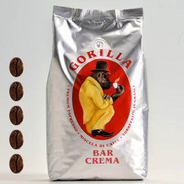 Gorilla Espresso Bar Crema ganze Bohnen 1kg ein vollmundiger, starker Kaffee Gorilla Espresso Bar Crema ganze Bohnen 1kg ein vollmundiger, starker Kaffee